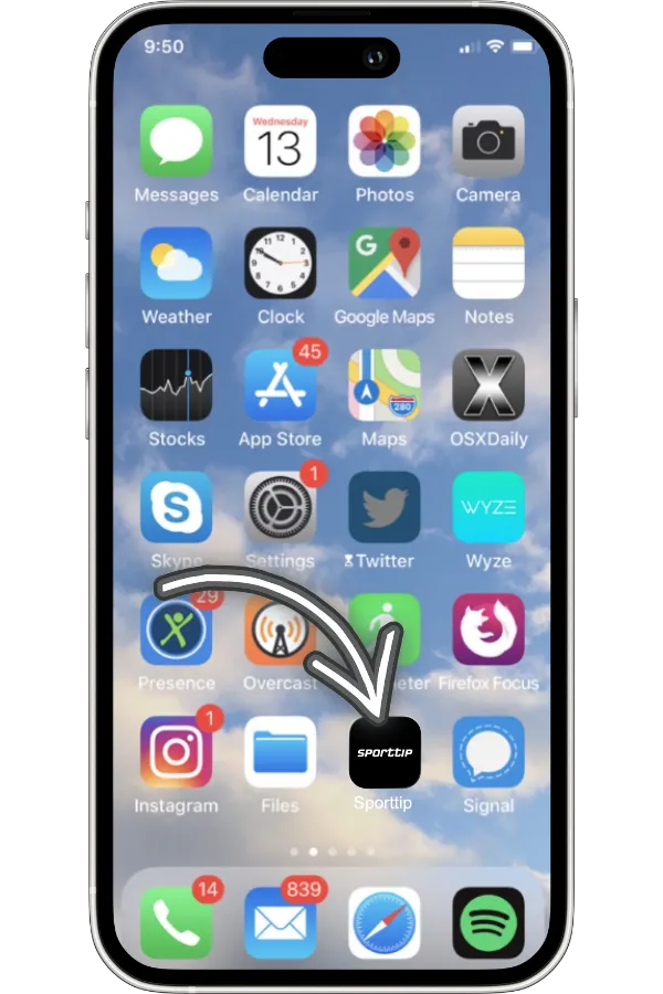 sporttip-app-oeffnen